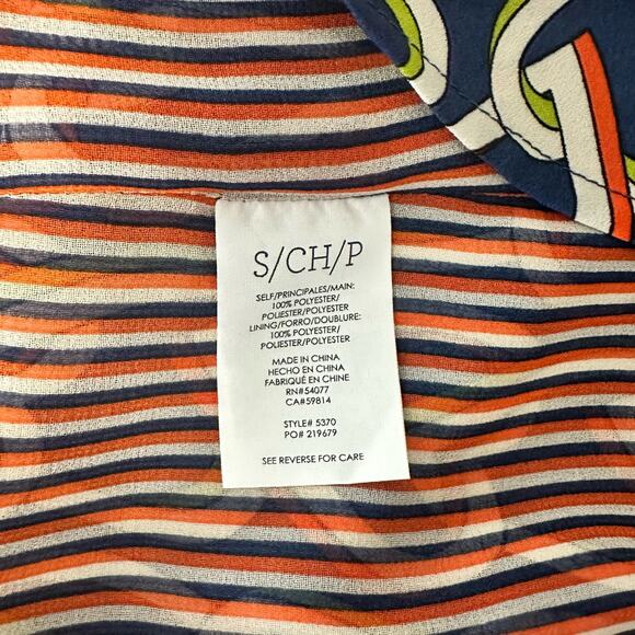 CAbi 5370 Amour Hola Collection Blue Interlocking Hearts Shirt Dress Sz S - Picture 7 of 11